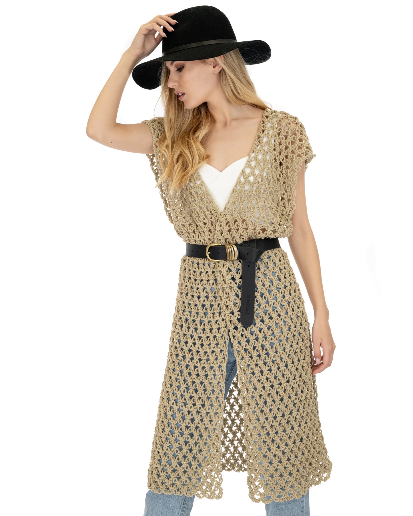 Crochet Vest Cardigan-5
