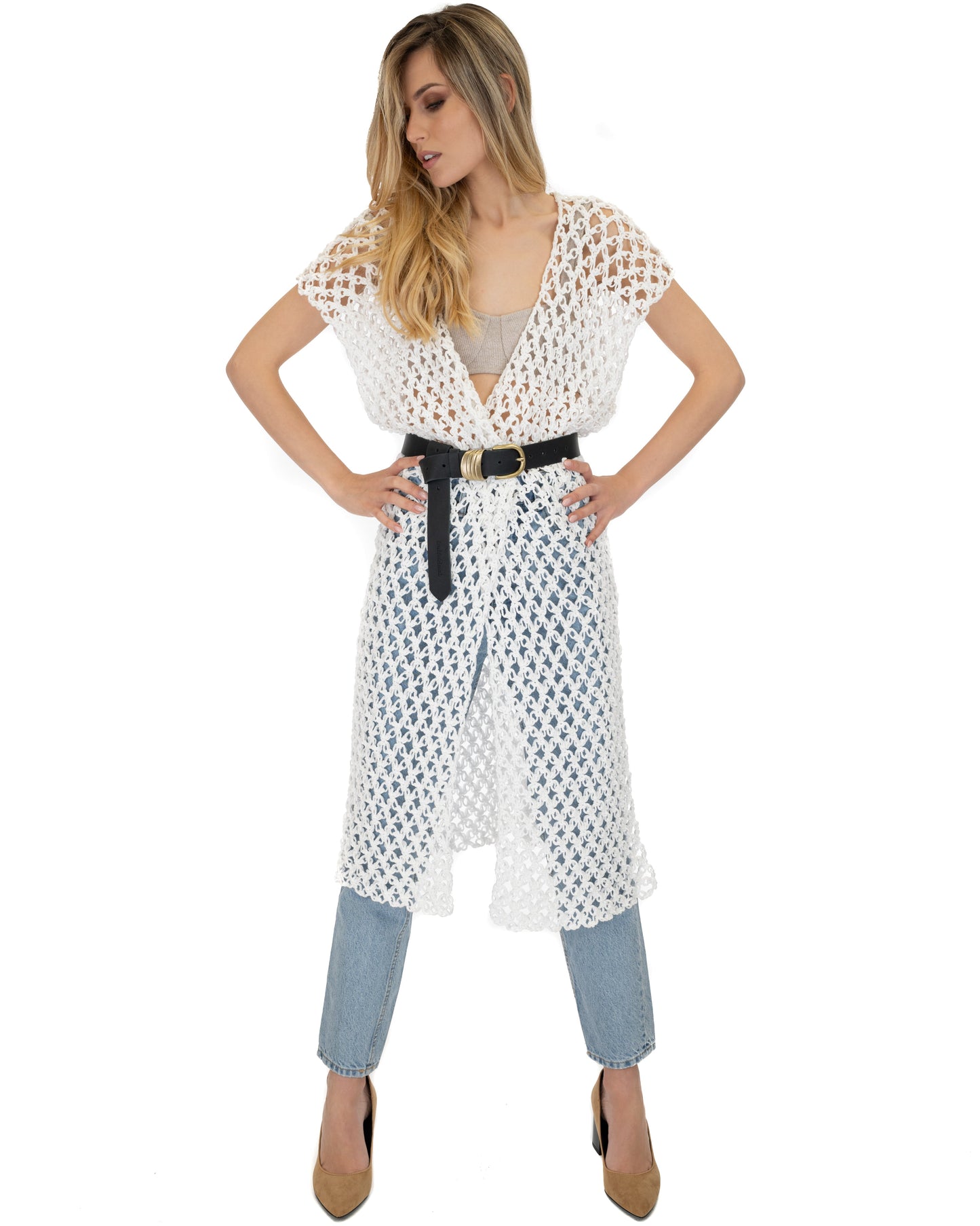 Crochet Vest Cardigan-3