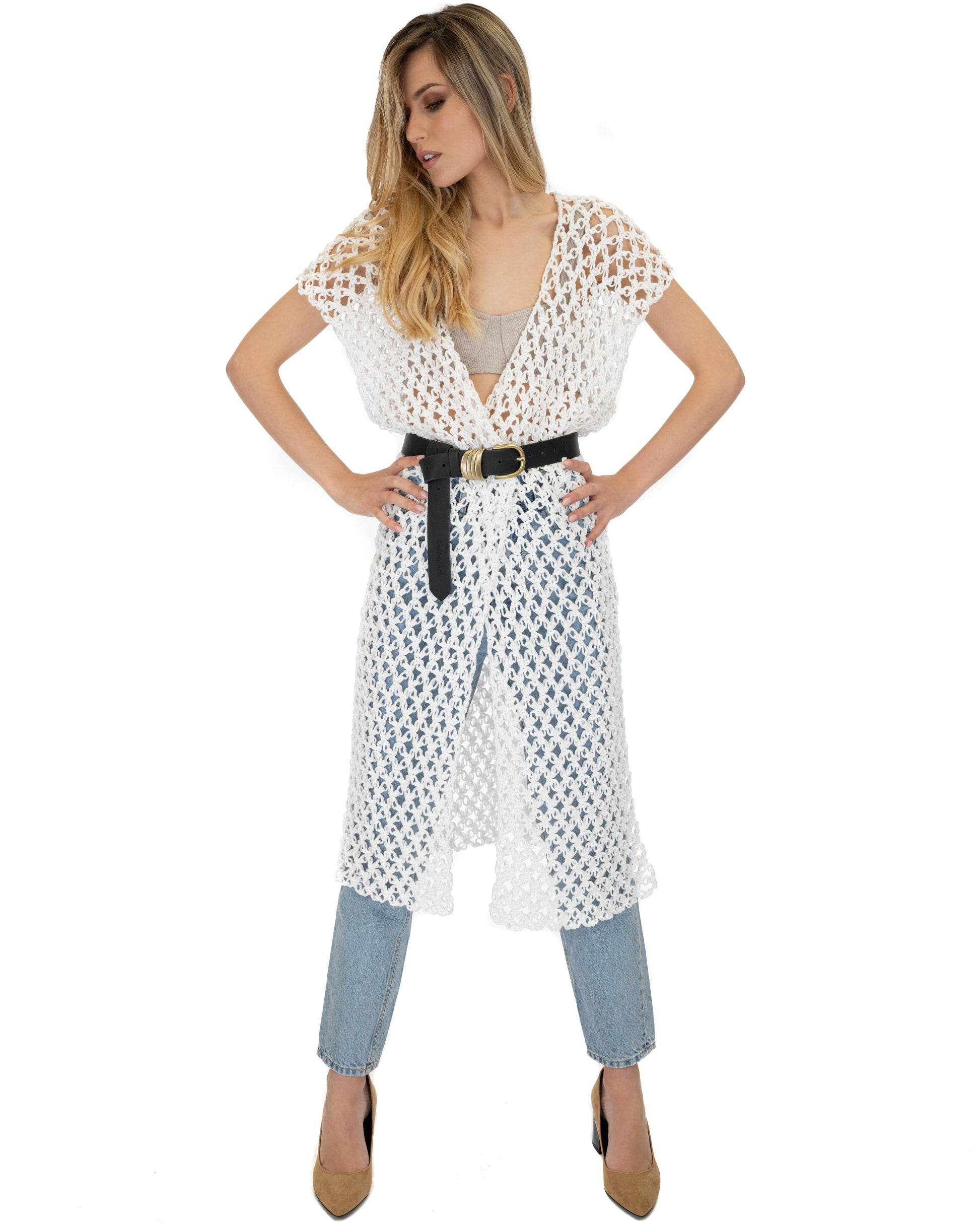 Crochet Vest Cardigan-3